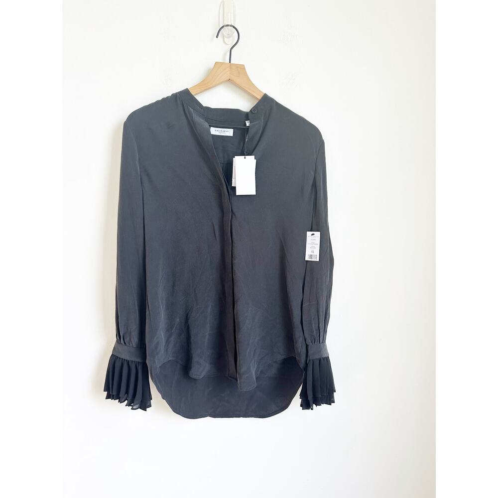 NWT Equipment Valerie Silk Shirt In True Black Size XS - Picture 2 of 6